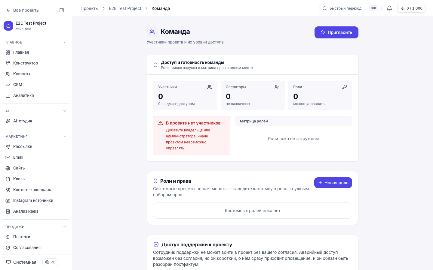 Команда проекта и роли